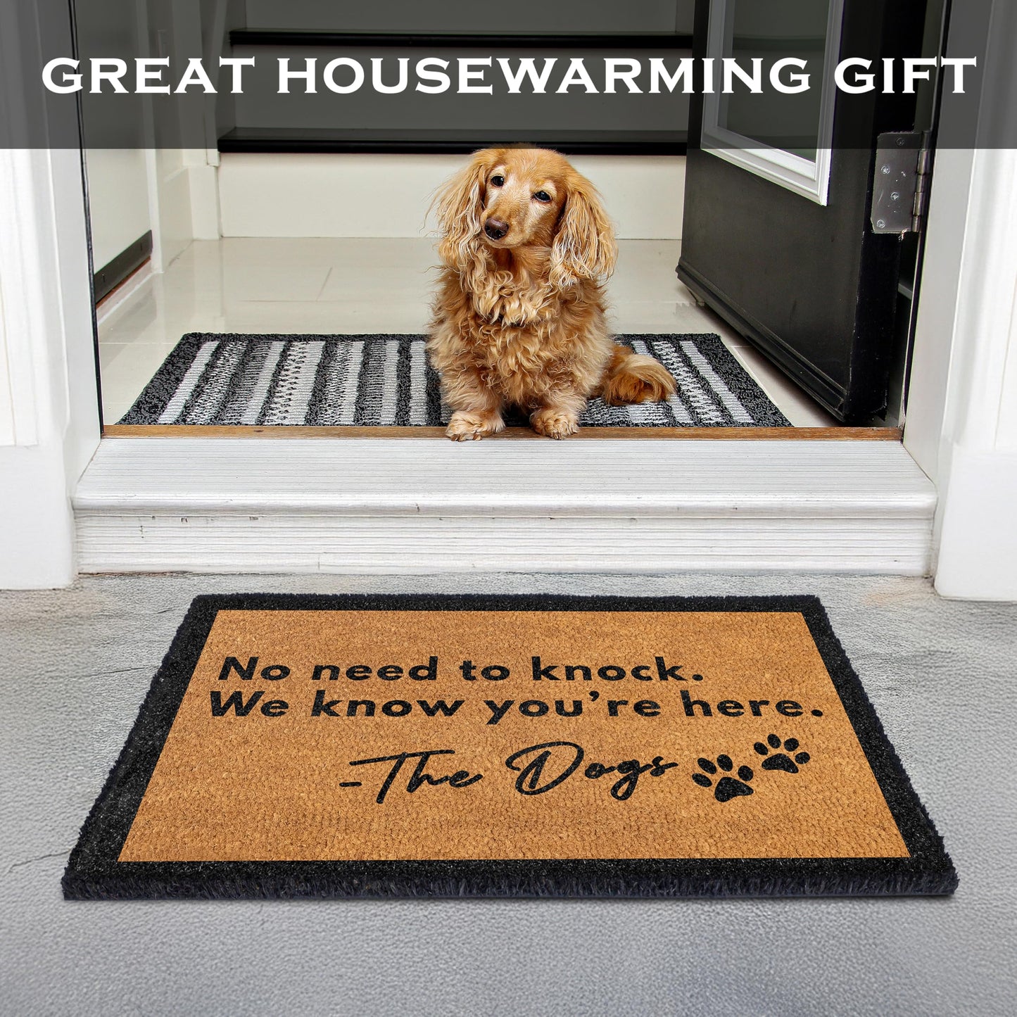 No Need to Knock We Know You're Here Door Mat 30x17 Inch