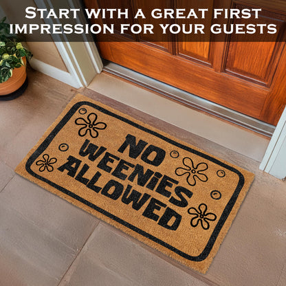 No Weenies Allowed Door Mat 30x17 Inch