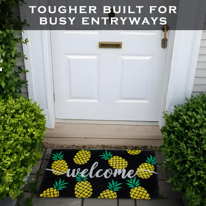 Pineapple Doormat Outdoor 30x17 Inch, Summer Tropical Coir Door Mat Rug