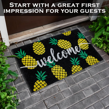 Pineapple Doormat Outdoor 30x17 Inch, Summer Tropical Coir Door Mat Rug