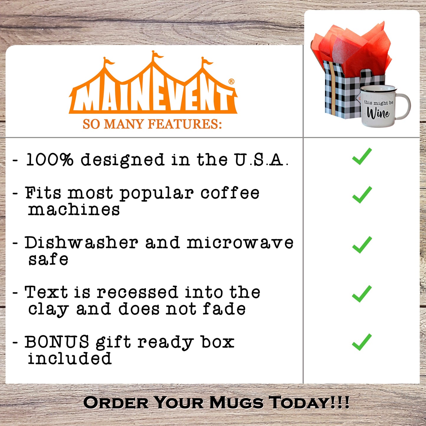 Probably Wine Ceramic Coffee Mug 10 oz.