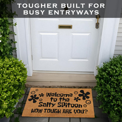 Welcome to the Salty Spittoon Coir Door Mat Outdoor 30x17 Inch