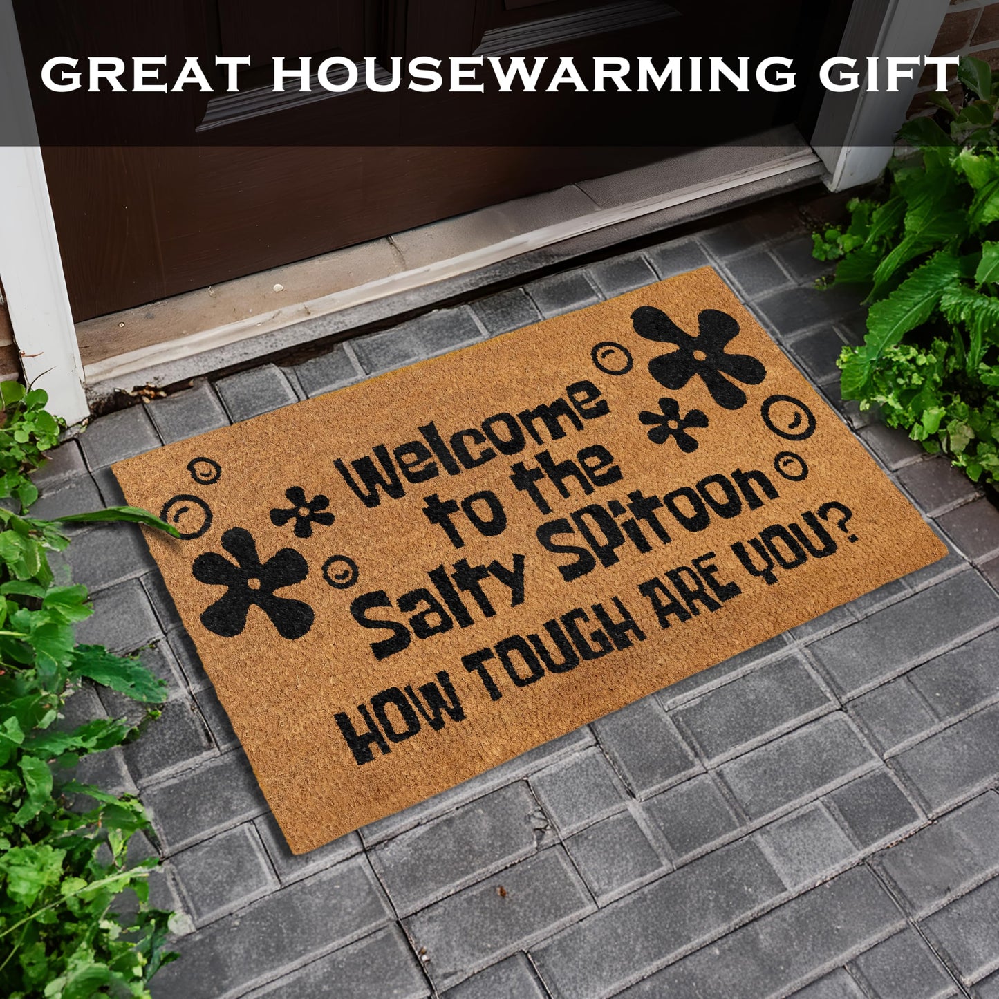 Welcome to the Salty Spittoon Coir Door Mat Outdoor 30x17 Inch