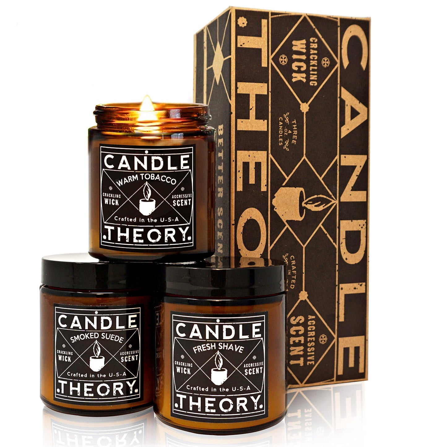Candle Theory Scented Candles - in set of 3 in 4 oz each or in singles of 7.6 oz