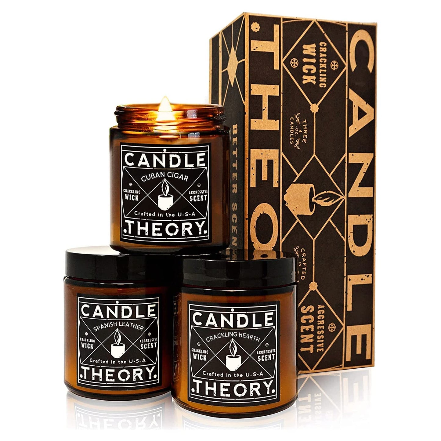 Candle Theory Scented Candles - in set of 3 in 4 oz each or in singles of 7.6 oz