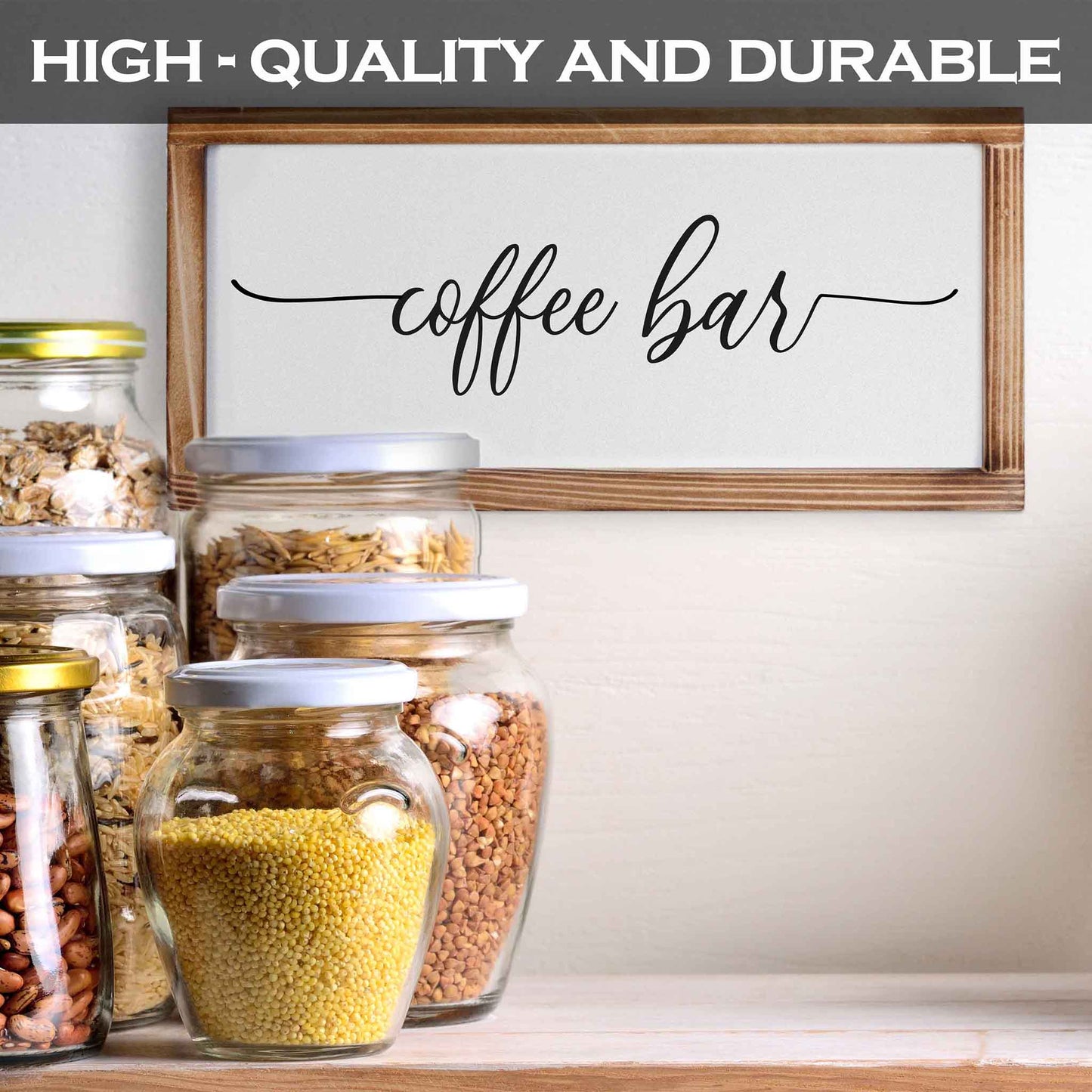 Coffee Bar Sign - Rustic Kitchen Sign 8x17