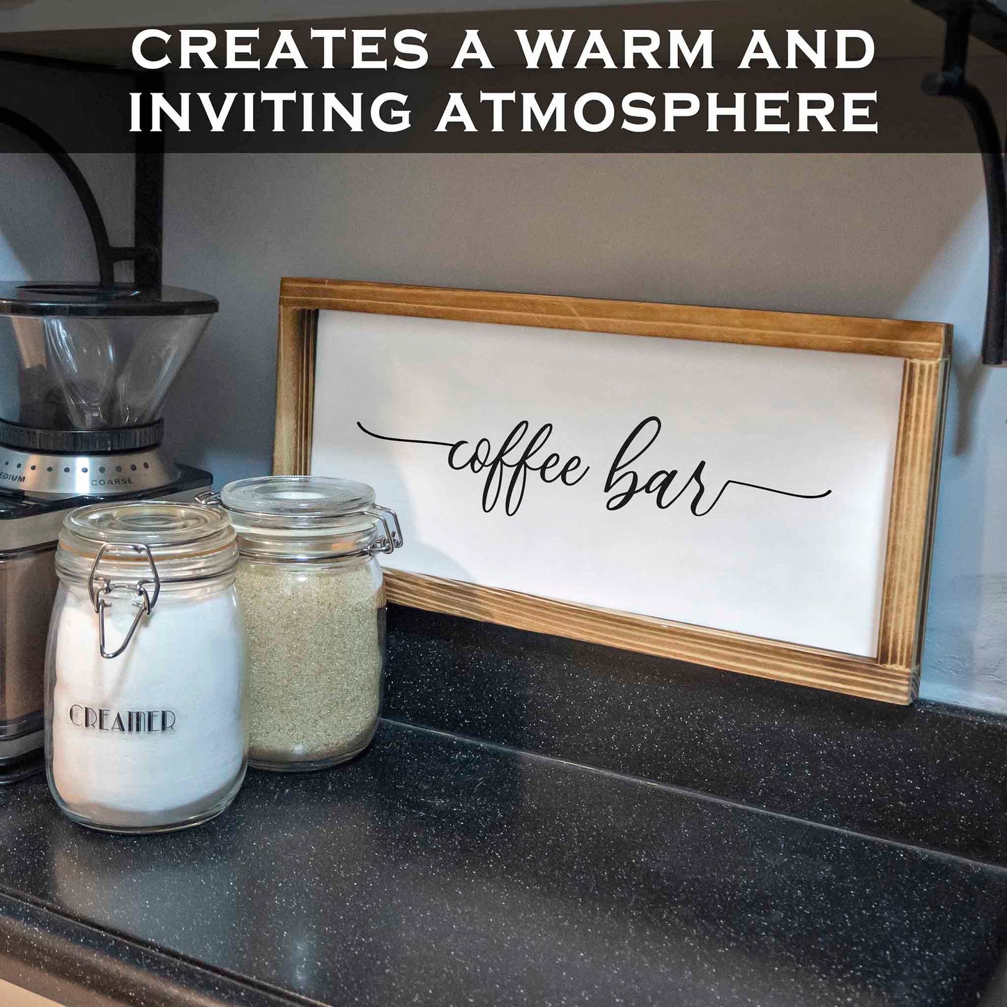 Coffee Bar Sign - Rustic Kitchen Sign 8x17