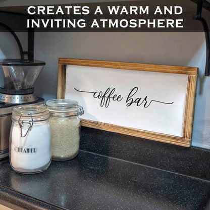 Coffee Bar Sign - Rustic Kitchen Sign 8x17
