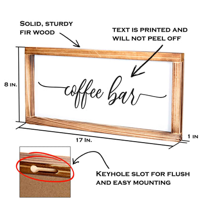Coffee Bar Sign - Rustic Kitchen Sign 8x17