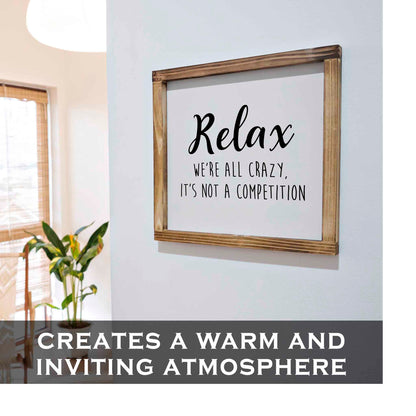Relax Were All Crazy Its Not A Competition Wood Sign 12x12 Inch
