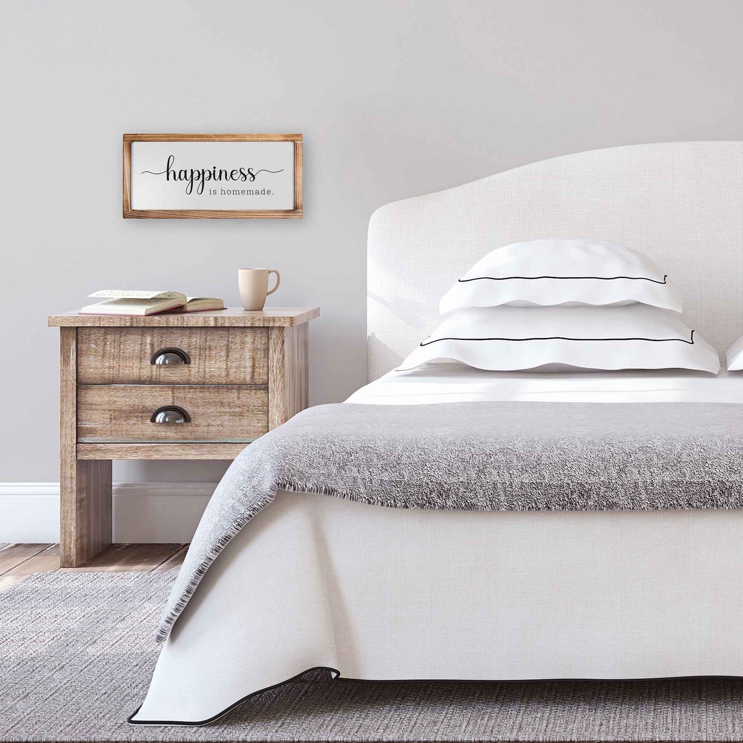 Happiness Sign - Modern Farmhouse Wall Decor Sign 8x17