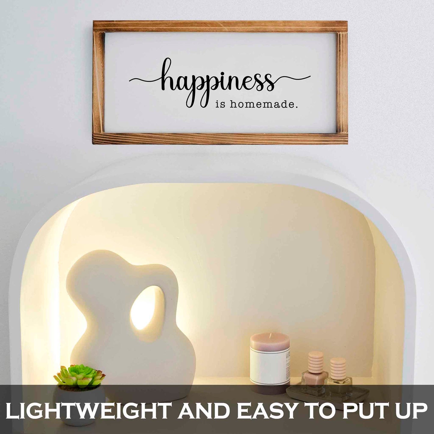 Happiness Sign - Modern Farmhouse Wall Decor Sign 8x17