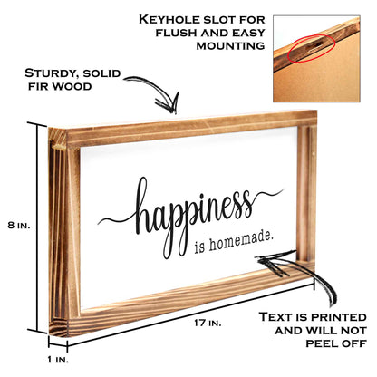 Happiness Sign - Modern Farmhouse Wall Decor Sign 8x17