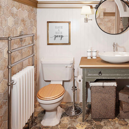 Have A Nice Poop Sign - Funny Farmhouse Bathroom Decor Sign 12x12