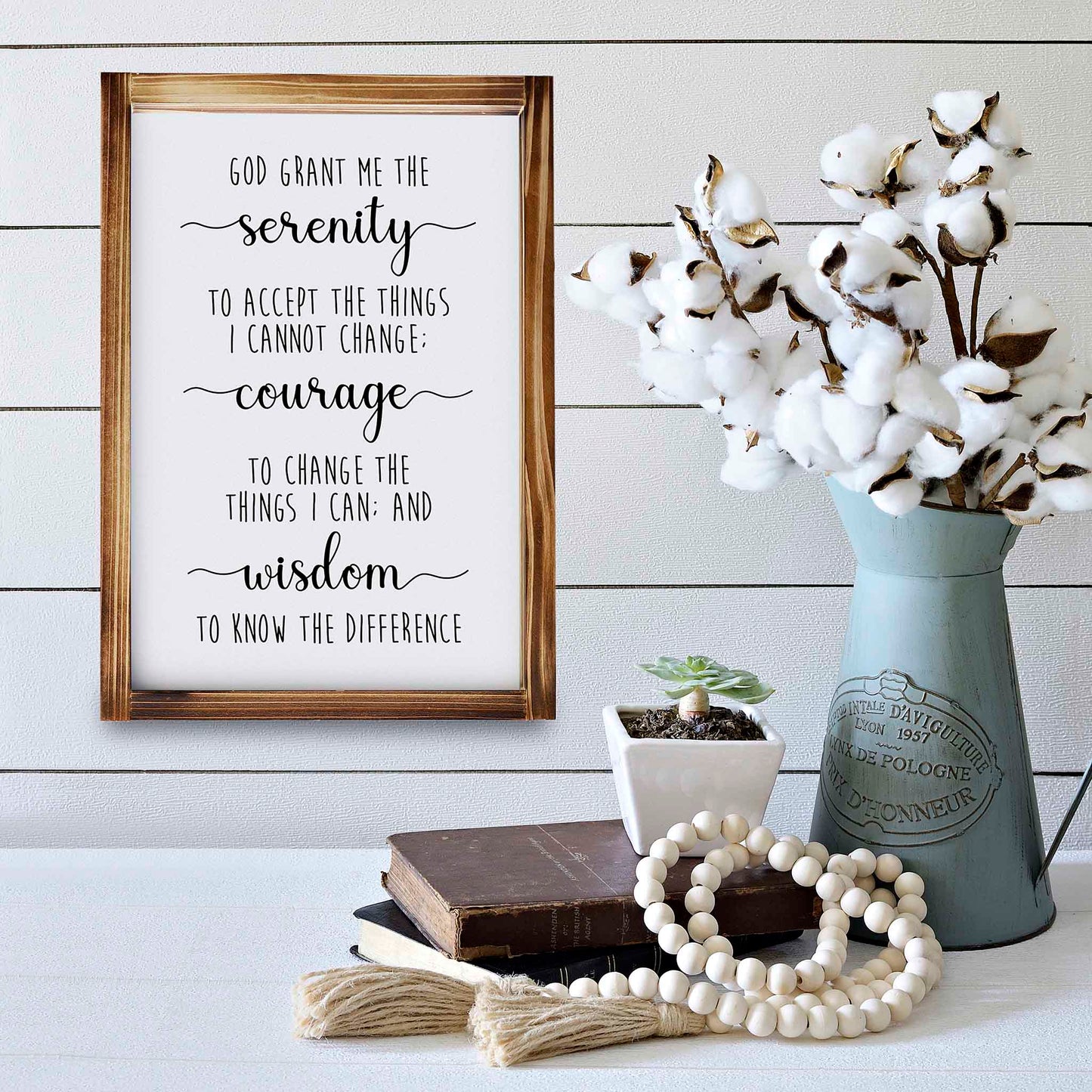 Serenity Prayer Sign 11x16 Inch - Farmhouse Christian Wall Art