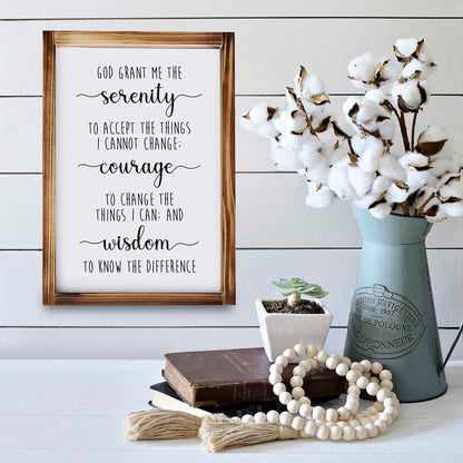 Serenity Prayer Sign 11x16 Inch - Farmhouse Christian Wall Art