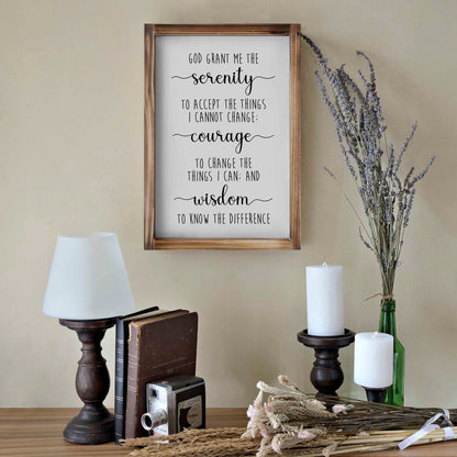 Serenity Prayer Sign 11x16 Inch - Farmhouse Christian Wall Art