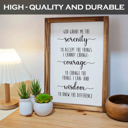 Serenity Prayer Sign 11x16 Inch - Farmhouse Christian Wall Art