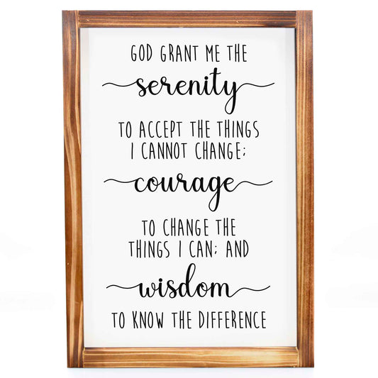 Serenity Prayer Sign 11x16 Inch - Farmhouse Christian Wall Art