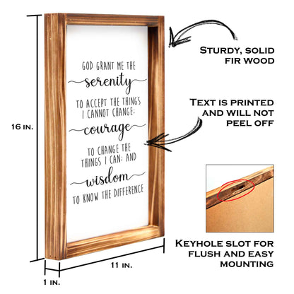 Serenity Prayer Sign 11x16 Inch - Farmhouse Christian Wall Art