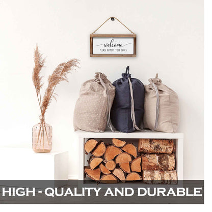 Please Remove Shoes Sign - Modern Farmhouse Wall Hangiing Sign 6x12