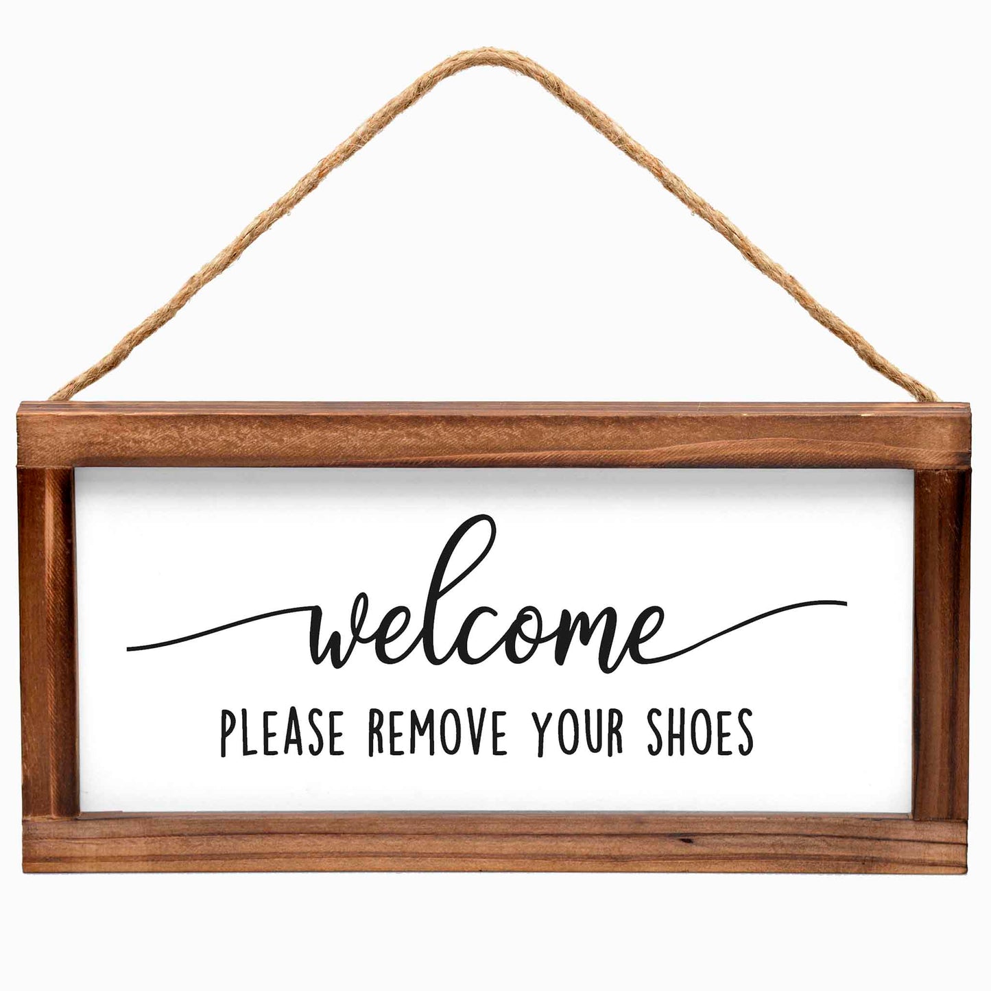 Please Remove Shoes Sign - Modern Farmhouse Wall Hangiing Sign 6x12