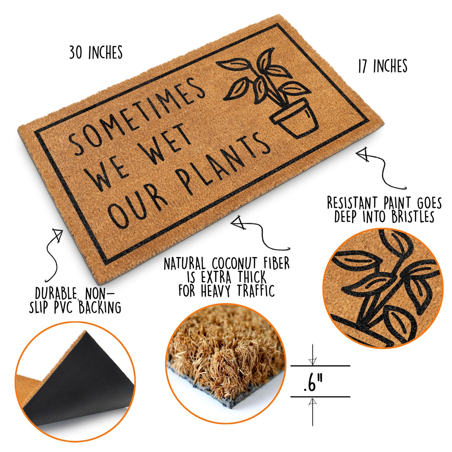 Sometimes I Wet My Plants Welcome Mat 30x17 Inch