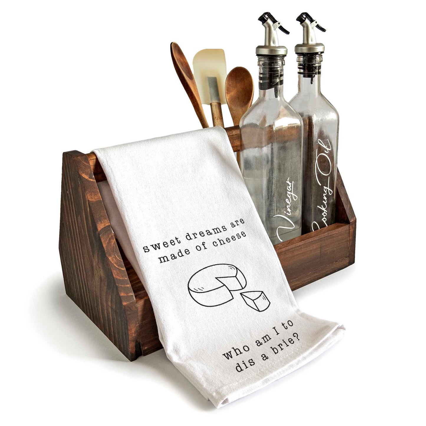 Sweet Dreams Are Made Of Cheese Who Am I To Dis A Brie 18x24 Inch, Funny Saying Kitchen Towel