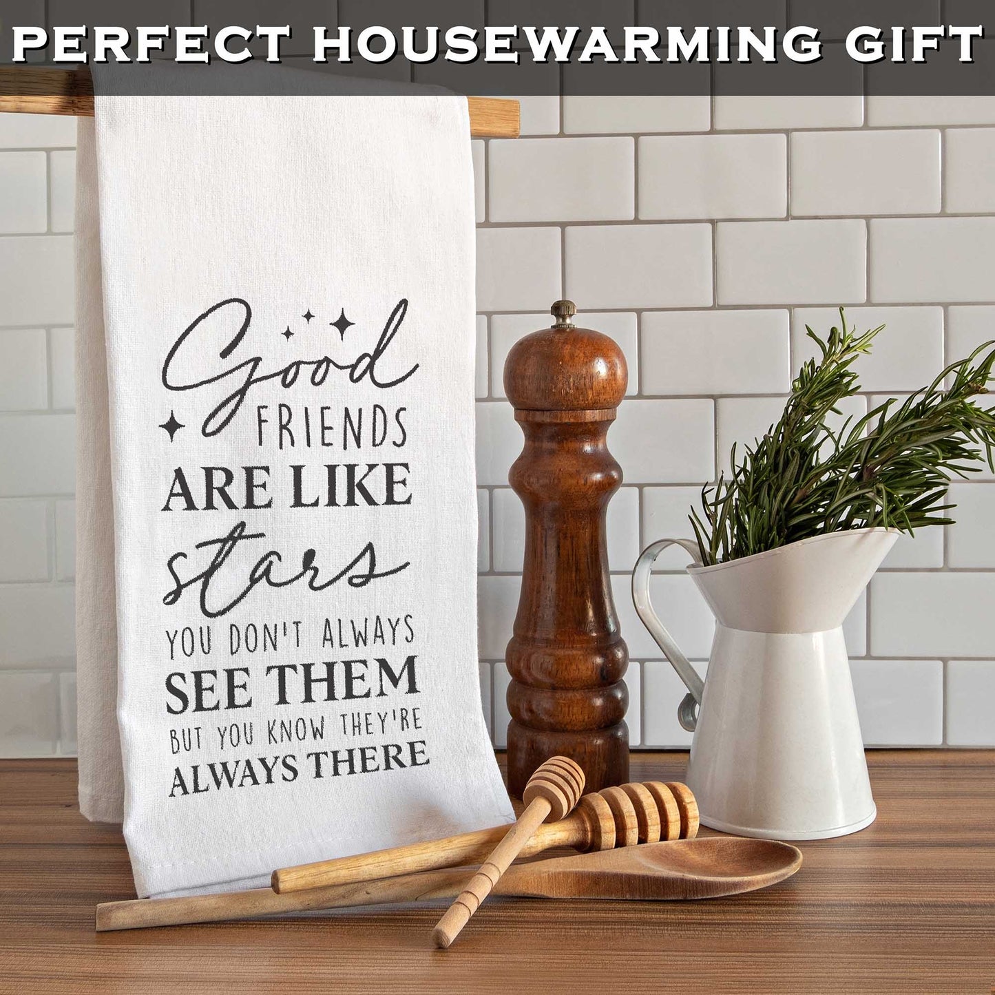 Good Friends Dish Towel 18x24 Inch, Funny Kitchen Towel With Saying