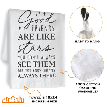 Good Friends Dish Towel 18x24 Inch, Funny Kitchen Towel With Saying