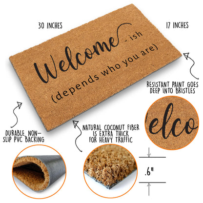 Coir Mat Come Back With a Warrant Durable Funny Mats 30"x17"