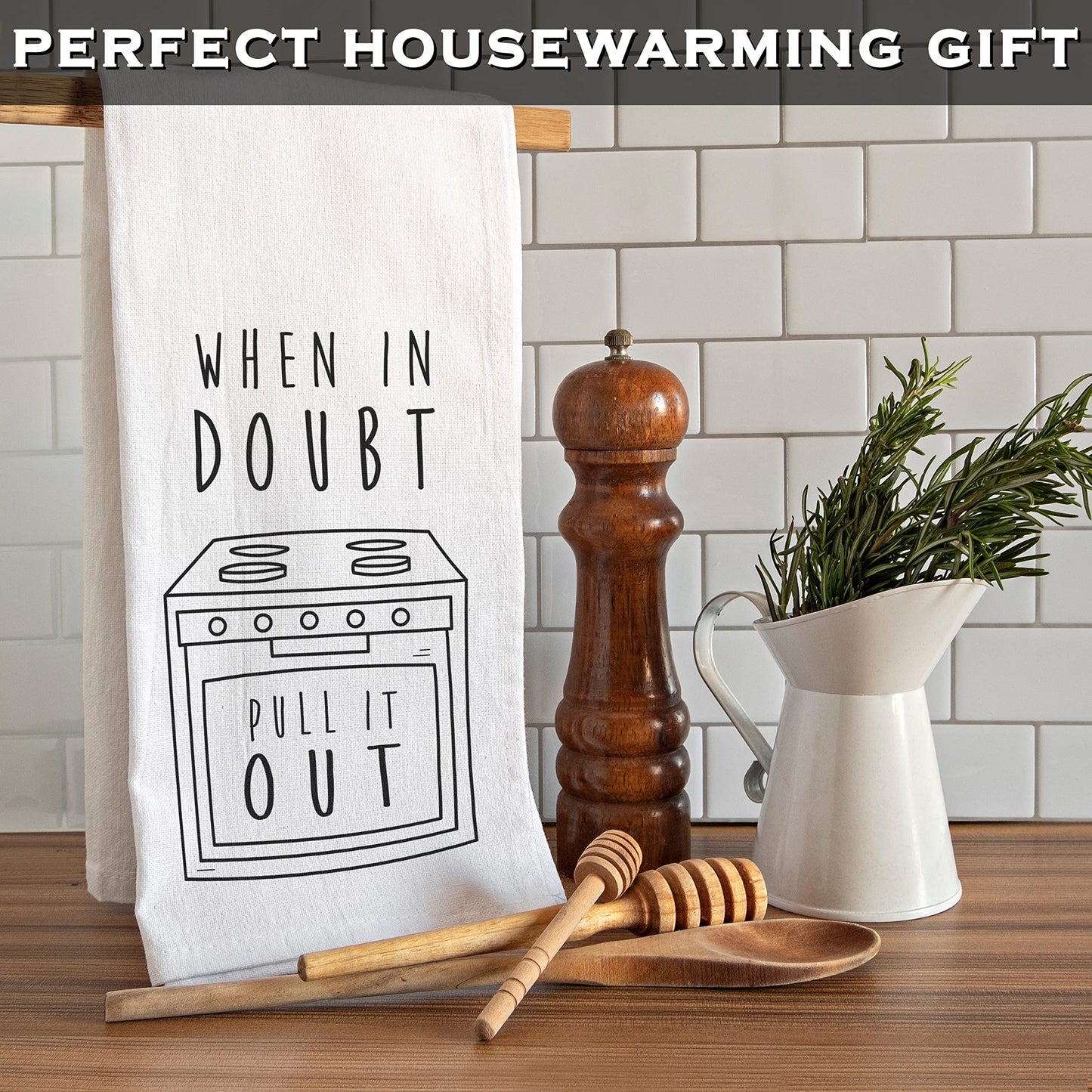 When In Doubt Pull It Out 18x24 Inch, Funny Kitchen Towel With Saying