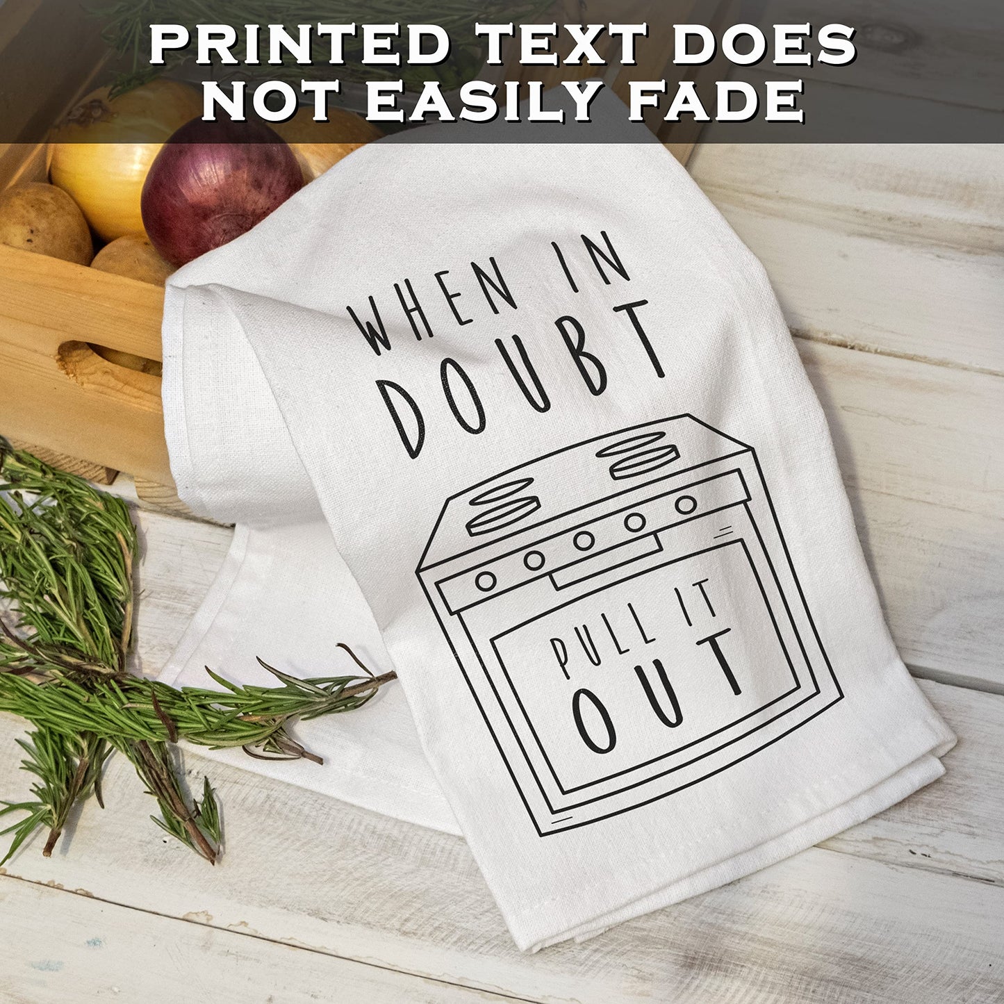 When In Doubt Pull It Out 18x24 Inch, Funny Kitchen Towel With Saying